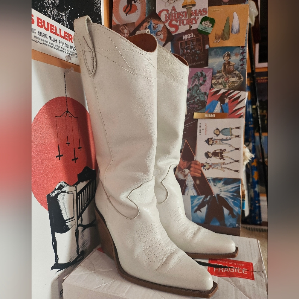 L'Intervalle White Heeled Cowboy Boots